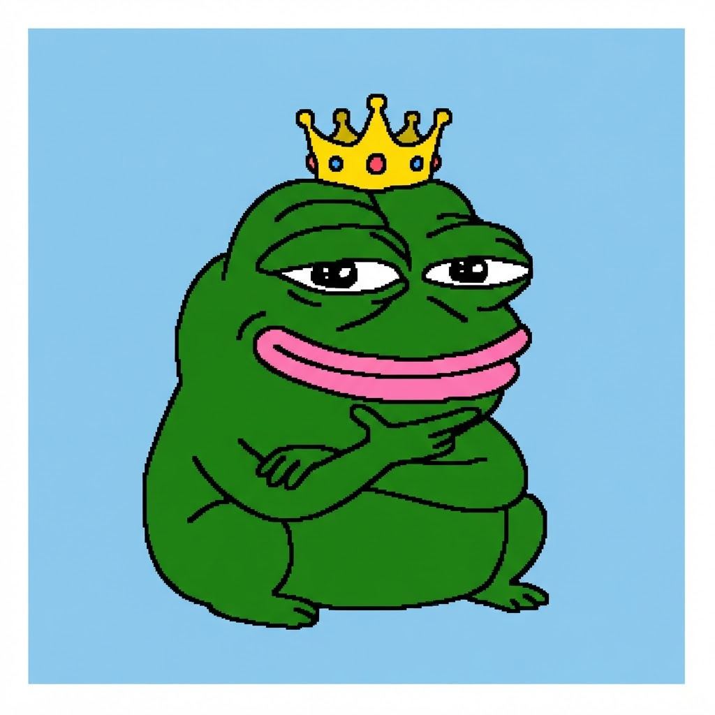 Groyper wearing a small golden crown